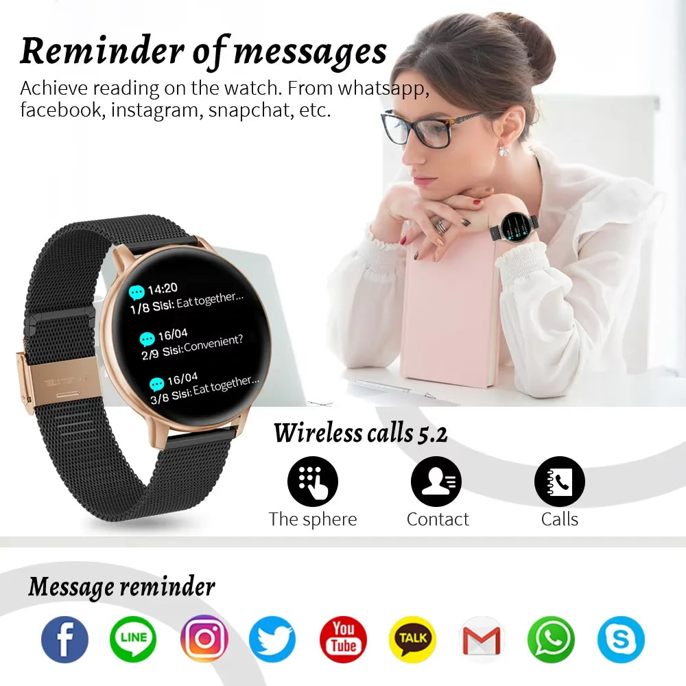 LIGE 2025 Smart Watch per Donne. Chiamate Bluetooth, Monitoraggio dell’Ossigeno nel Sangue e Quadranti Personalizzabili
