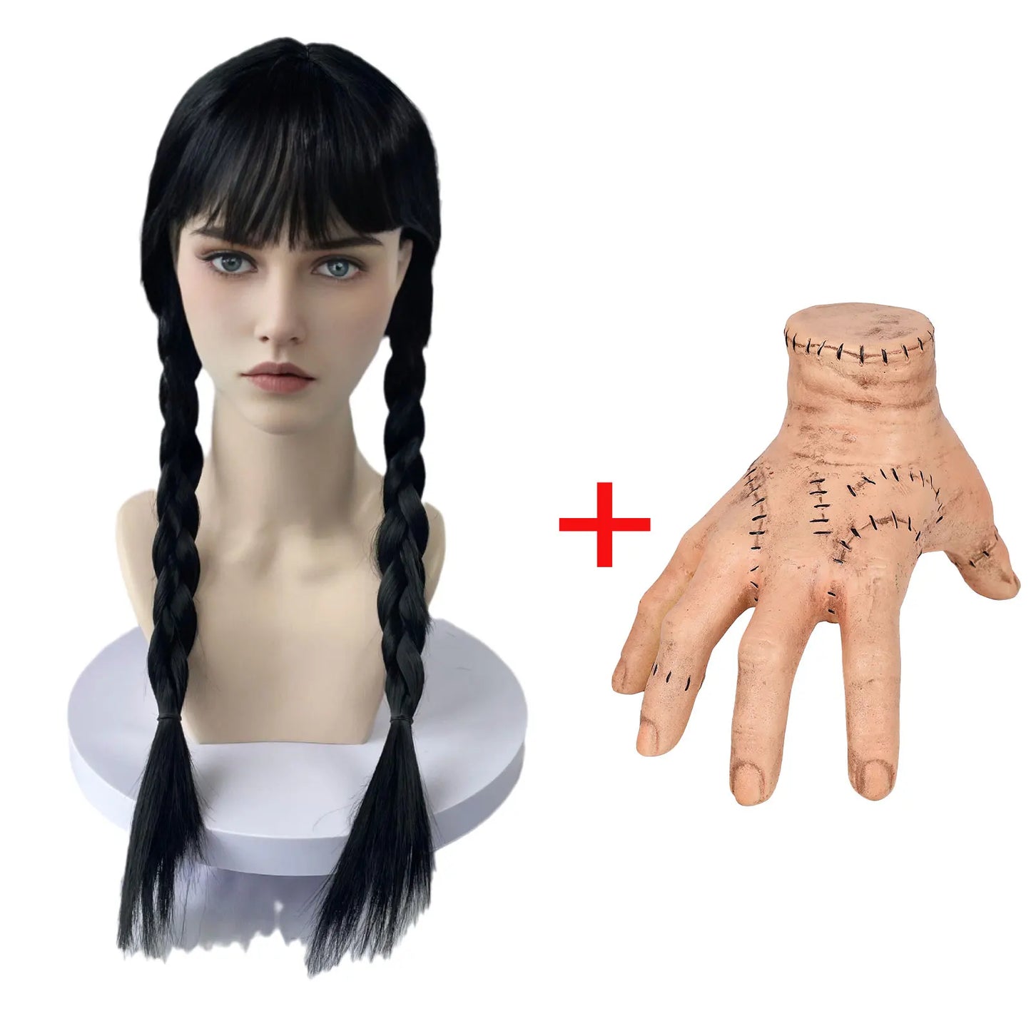 Wednesday Addams. Accessorio Gotico per Travestimento Halloween Bambina