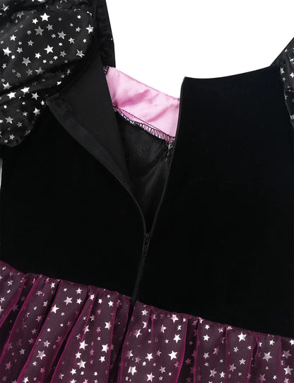 Vestito Halloween con Cappello, Bacchetta e Borsa.