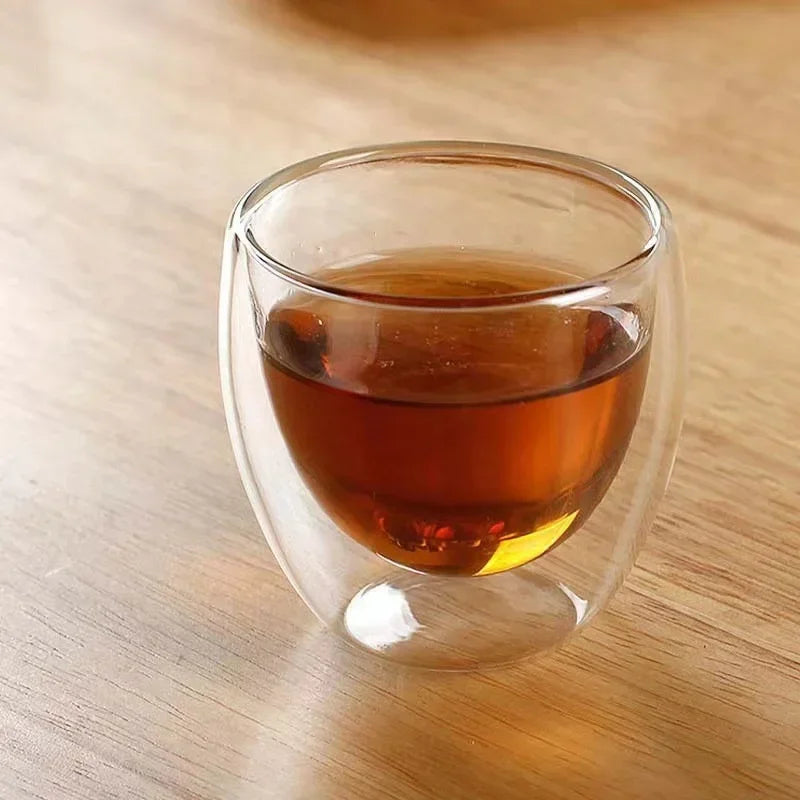 Bicchiere Doppia Parete in Vetro.Tazza Isolata per Caffè, Tè, Espresso, Latte, Cocktail e Whisky