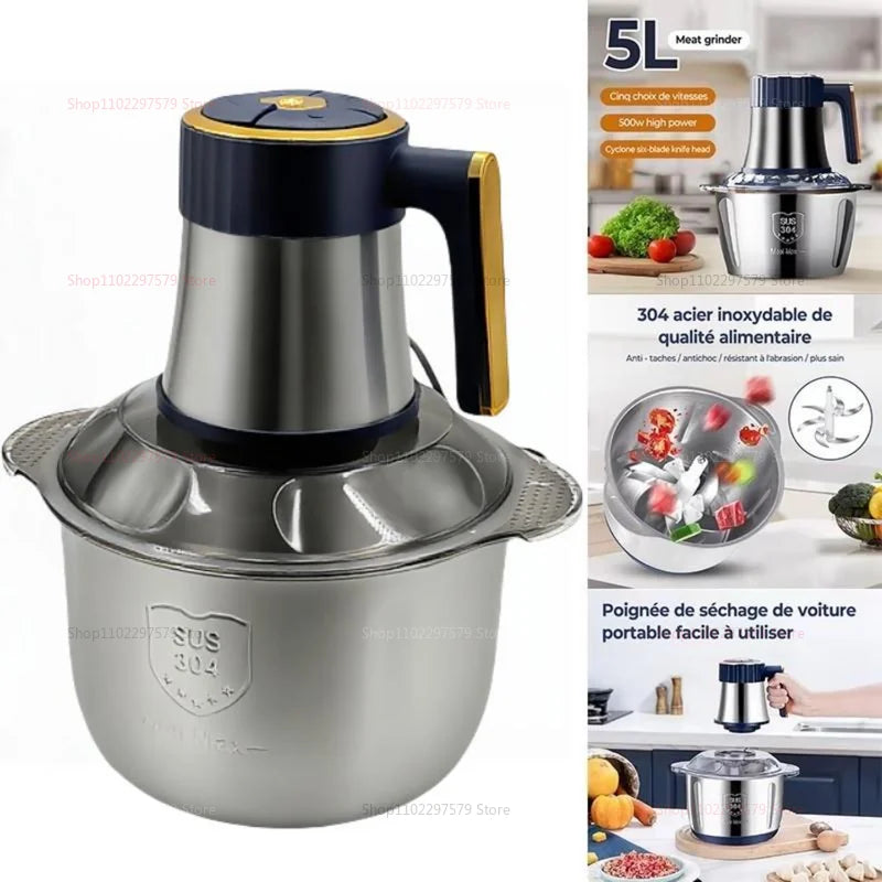 Electric 5L Food Processor & Meat Grinder. Multi-Function