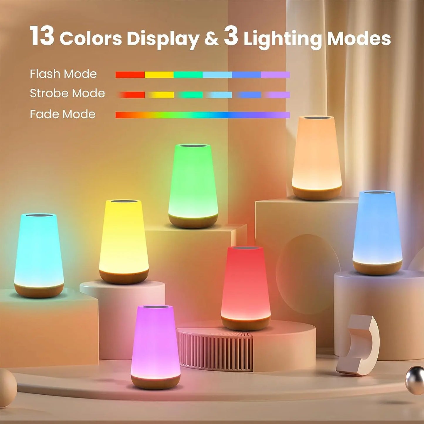 Lampada da Tavolo Notturna RGB 13 Colori. Controllo Touch e Telecomando per Ogni Atmosfera 💡
