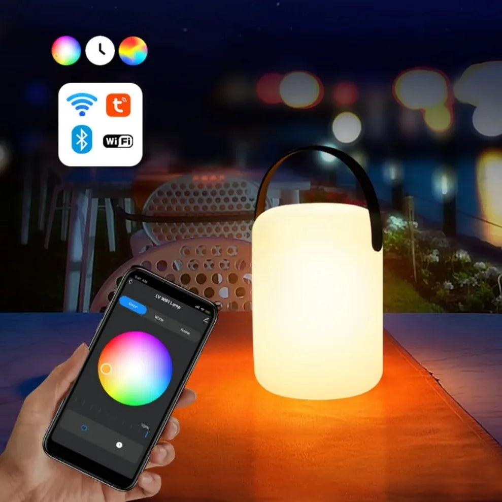 Lampada da Tavolo RGB Intelligente 16 Colori. Impermeabile, Senza Fili e Compatibile Tuya