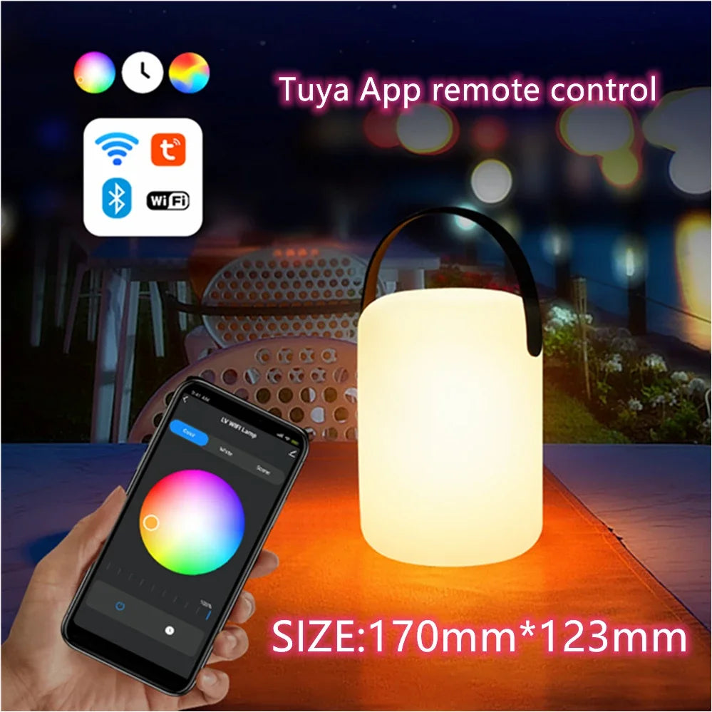 Lampada da Tavolo RGB Intelligente 16 Colori. Impermeabile, Senza Fili e Compatibile Tuya