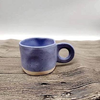 Tazza in Ceramica con Manico ad Anello. Stile Coreano con Design a Spruzzi Artistici